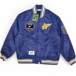 Bape Navy Puffer Jacket with Patches